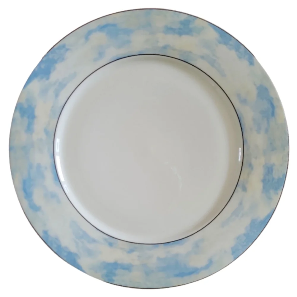 1 Vtg Chop Plate American Atelier Monet #5151 Porcelain Blue Sky Clouds